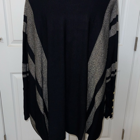 NWT Alfani Med black /silver tunic top - Picture 2 of 6
